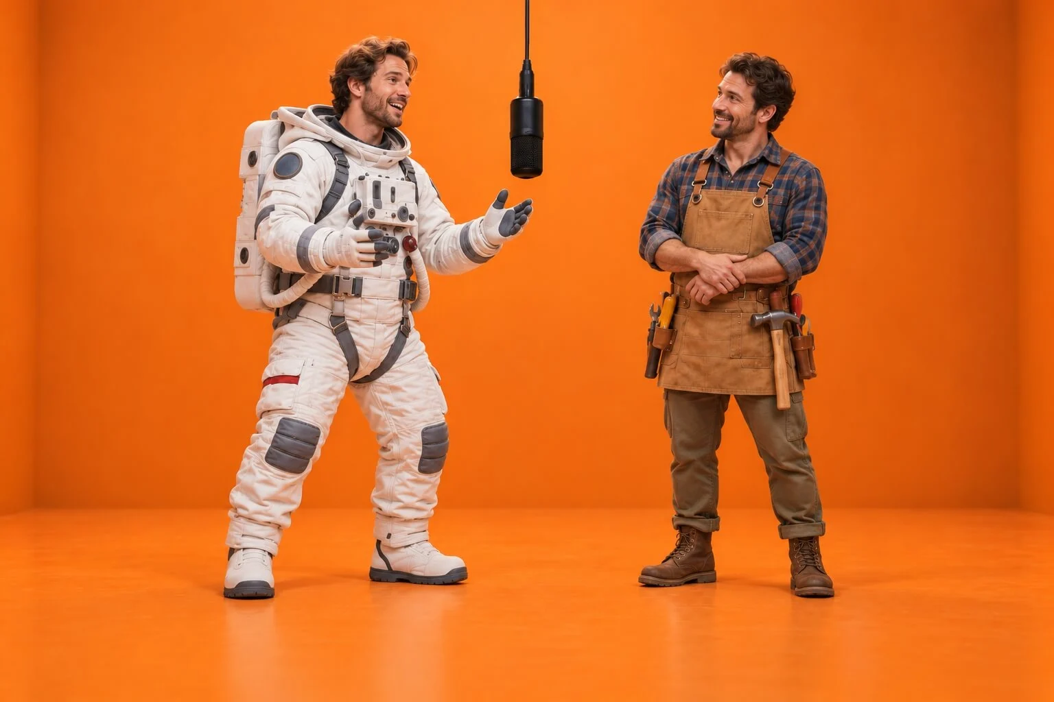 Keep the orange studio and camera steady
